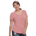 Juniors' Plus Size So&reg; Perfect Tee, Teens, Size: 2xl, Med Pink