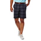 Men's Haggar&reg; Cool 18&reg; Flat-front Plaid Shorts, Size: 32, Grey