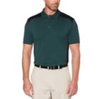 Men's Grand Slam On Course Colorblock Stretch Performance Golf Polo, Size: Medium, Dark Green