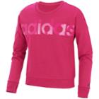 Girls 7-16 Adidas Long Sleeve Cropped Sweatshirt, Size: Small, Brt Pink