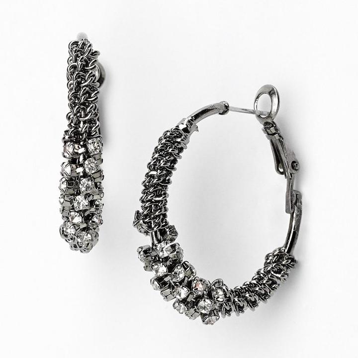 Simply Vera Vera Wang Hoop Earrings, Women's, White
