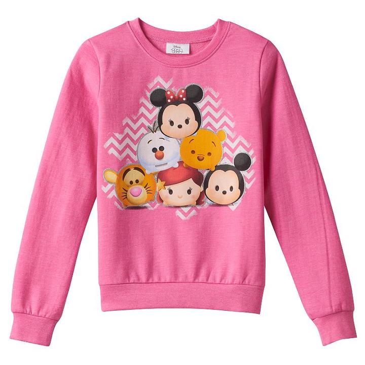 Disney's Tsum Tsum Girls 7-16 Chevron Pyramid Fleece-lined Top, Girl's, Size: Small, Pink Other