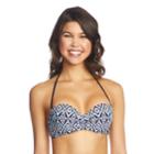 Mix And Match Ikat Push-up Bandeau Bikini Top, Teens, Size: Large, Black