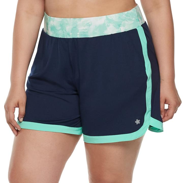 Plus Size Tek Gear&reg; Mixed Media Short, Women's, Size: 2xl, Turquoise/blue (turq/aqua)