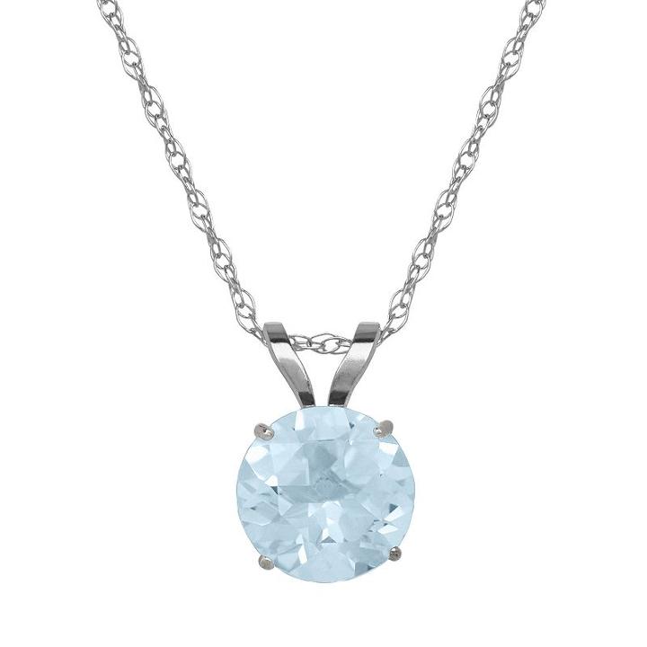 Everlasting Gold Aquamarine 10k White Gold Pendant Necklace, Women's, Blue