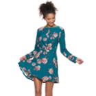 Juniors' Lily Rose Twist Front Swing Dress, Teens, Size: Small, Teal Mauve Flowers