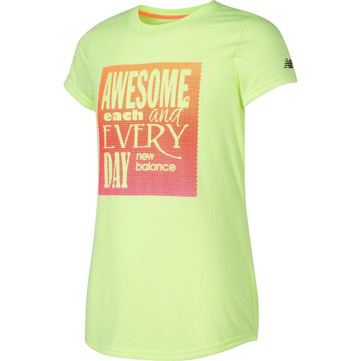 Girls 7-16 New Balance Short Sleeve Athletic Graphic Tee, Size: 14, Brt Green