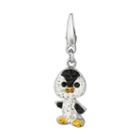 Sterling Silver Crystal Penguin Charm, Women's, Grey