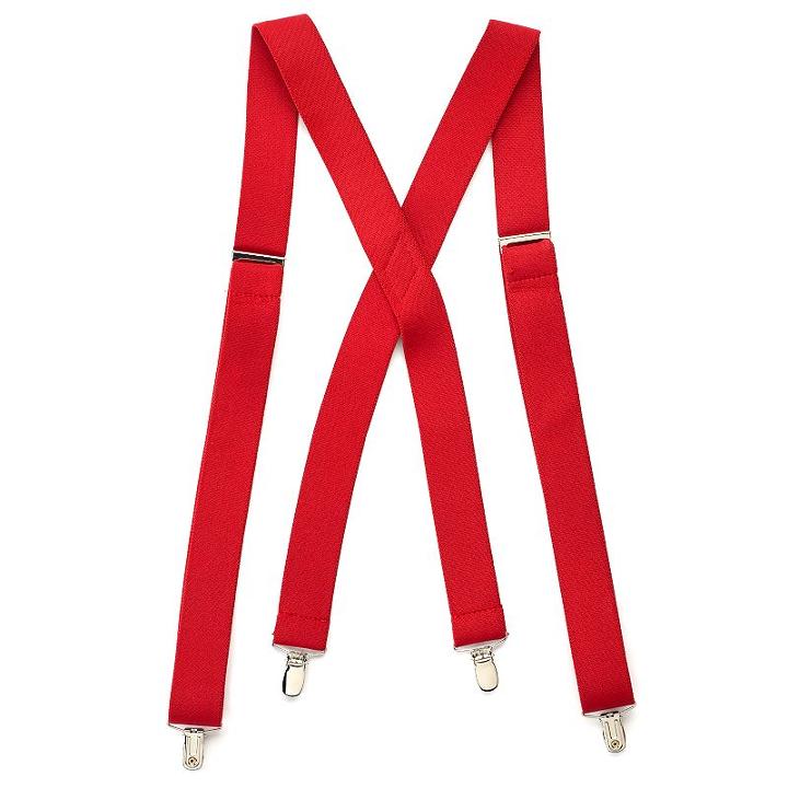 Men's Wembley Solid Stretch Suspenders, Red