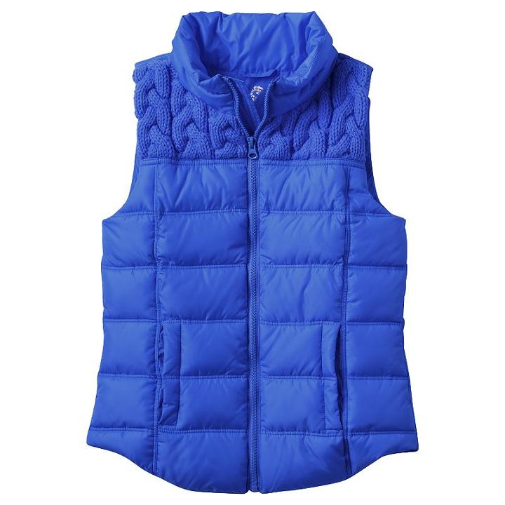 Girls 7-16 So&reg; Zip-up Puffer Vest, Girl's, Size: 16, Med Blue