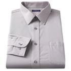 Big & Tall Croft & Barrow&reg; Solid Broadcloth Point-collar Dress Shirt, Men's, Size: 18.5 38/9t, Med Grey