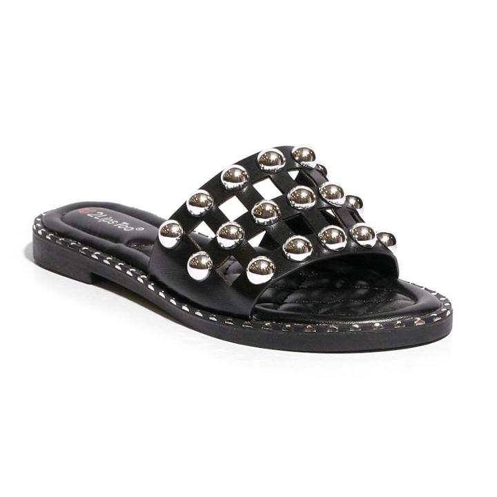 2 Lips Too Too May Women's Slide Sandals, Size: Medium (10), Black
