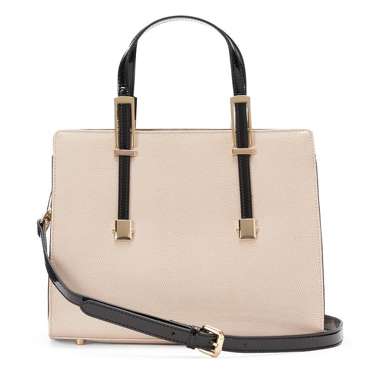 Donna Bella Chloe Snakeskin Convertible Leather Satchel, Women's, Beig/green (beig/khaki)