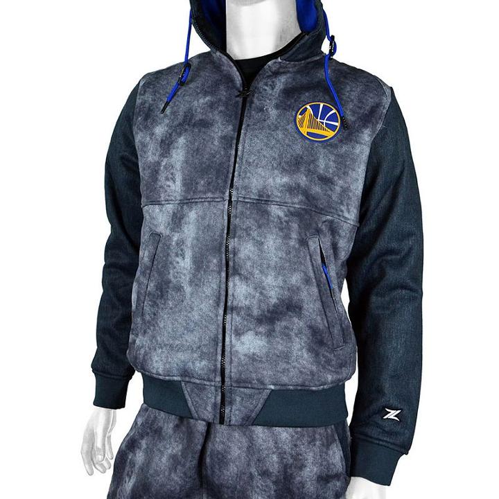 Men's Zipway Golden State Warriors Denim Effect Fleece Hoodie, Size: Large, Ovrfl Oth