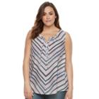 Plus Size Sonoma Goods For Life&trade; Front Tie Tank, Women's, Size: 3xl, Natural