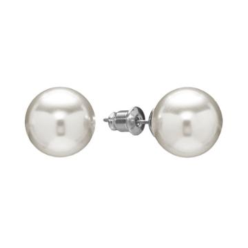 Chaps Simulated Pearl Stud Earrings, Women's, Grey