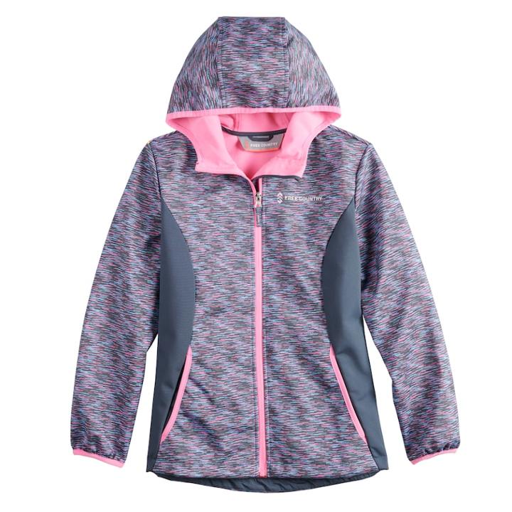 Girls 4-16 Free Country Softshell Fleece-lined Lightweight Jacket, Size: 16, Med Grey
