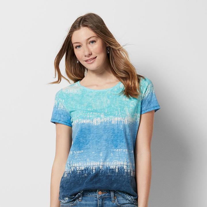 Women's Sonoma Goods For Life&trade; Essential Print Tee, Size: Large, Blue