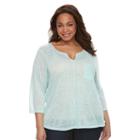 Plus Size Kate And Sam V-neck Tee, Women's, Size: 1xl, Med Blue