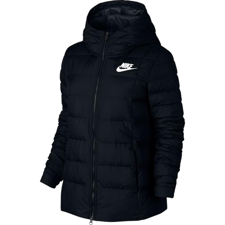 Women's Nike Sportswear Hooded Down Fill Jacket, Size: Xs, Grey (charcoal)