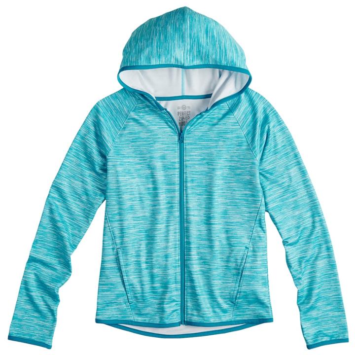 Girls 7-16 So Performance Full Zip Jacket, Size: 7-8, Med Blue