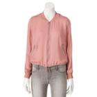 Juniors' Cloud Chaser Zip Up Bomber Jacket, Girl's, Size: Large, Orange Oth