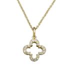 Marie Claire Jewelry Crystal Gold Tone Clover Pendant Necklace, Women's, Size: 17, White