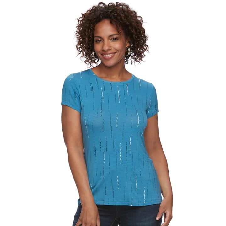 Women's Apt. 9&reg; Essential Crewneck Tee, Size: Xl, Med Blue