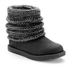 Sonoma Goods For Life&trade; Girls' Sweater Cuff Ankle Boots, Girl's, Size: 3, Black