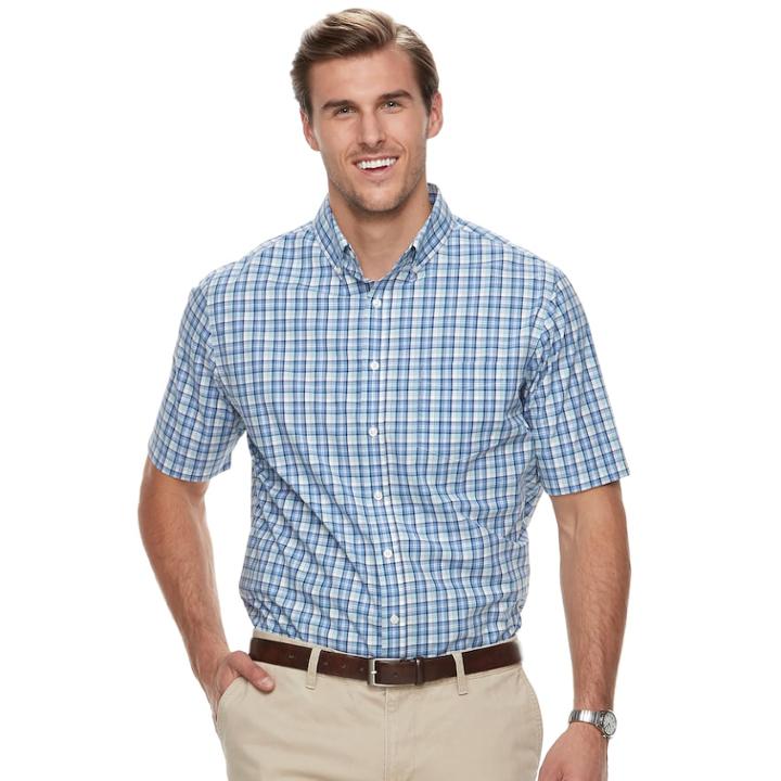 Big & Tall Croft & Barrow&reg; Regular-fit Easy-care Button-down Shirt, Men's, Size: 3xb, Blue