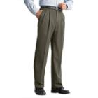 Big & Tall Haggar&reg; Cool 18&reg; Classic-fit Pleated No-iron Expandable Waist Pants, Men's, Size: 50x32, Med Brown