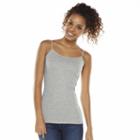 Juniors' So&reg; Scoopneck Satin-trim Cami Tank Top, Girl's, Size: Xl, Grey