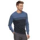 Men's Croft & Barrow&reg; Classic-fit Crewneck Color Block Sweater, Size: Xl, Blue (navy)