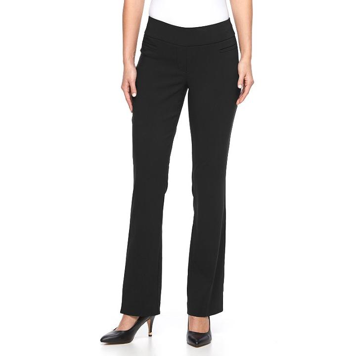 Women's Apt. 9&reg; Modern Fit Bootcut Dress Pants, Size: 4, Black