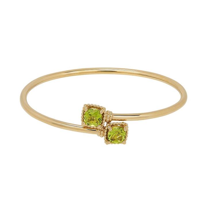 David Tutera 14k Gold Over Silver Simulated Peridot Bypass Bangle Bracelet, Women's, Green