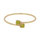 David Tutera 14k Gold Over Silver Simulated Peridot Bypass Bangle Bracelet, Women's, Green