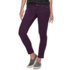 Petite Sonoma Goods For Life&trade; Sateen Midrise Skinny Pants, Women's, Size: 4 Petite, Drk Purple