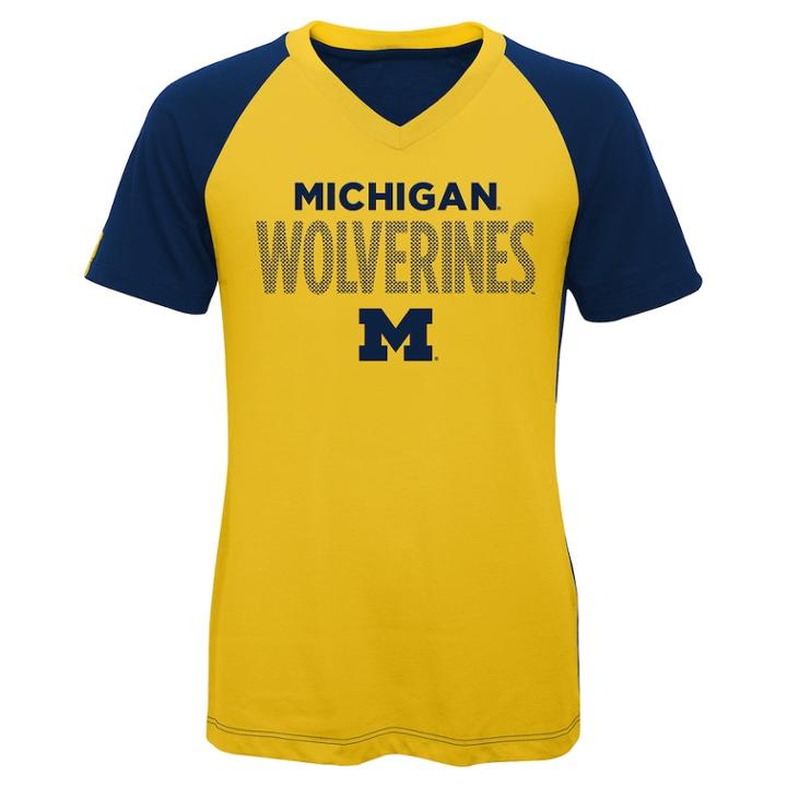 Girls 7-16 Michigan Wolverines Decoder Tee, Size: Xl 16, Gold