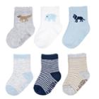 Baby Boy Carter's 6-pack Striped & Animal Crew Socks, Size: 0-3 Months, Multicolor