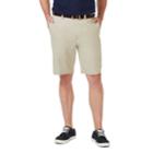 Men's Haggar&reg; Cool 18&reg; Pro Straight-fit Solid Flat-front Shorts, Size: 44, Lt Beige