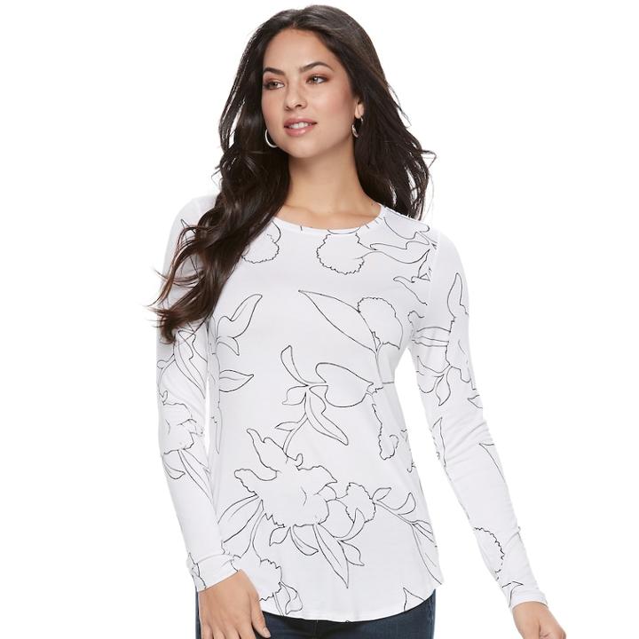 Women's Apt. 9® Essential Crewneck Tee, Size: Medium, Natural