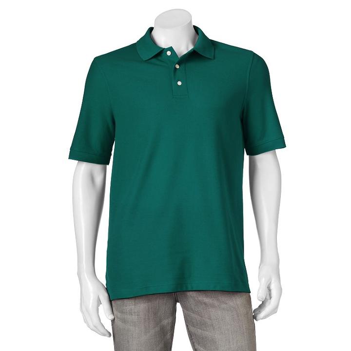 Men's Croft & Barrow&reg; Classic-fit Easy-care Pique Polo, Size: Large, Dark Green