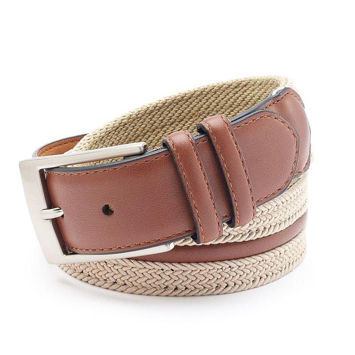 Men's Izod Braided Belt, Size: 40, Brown