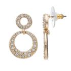 Napier Simulated Crystal Open Double Drop Earrings, Women's, Gold