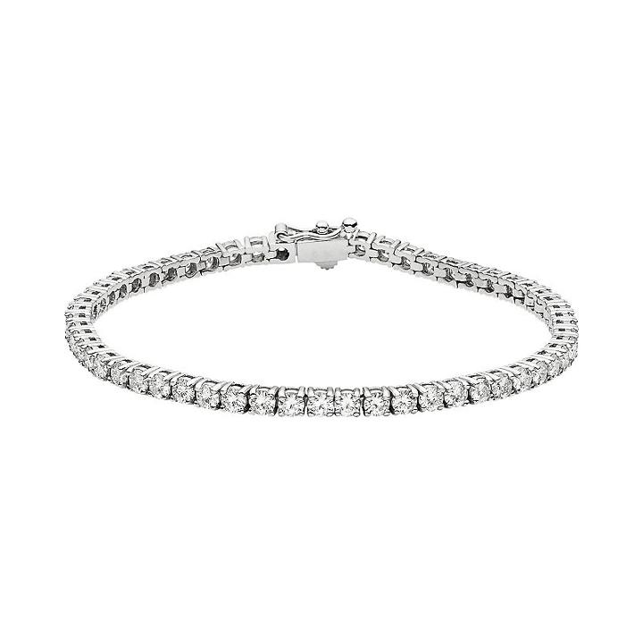 Forever Brilliant 5 1/3 Carat T.w. Lab-created Moissanite 14k White Gold Tennis Bracelet, Women's, Size: 7