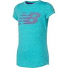 Girls 7-16 New Balance Short Sleeve Athletic Graphic Tee, Size: 10-12, Turquoise/blue (turq/aqua)