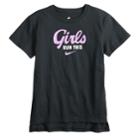 Girls 7-16 Nike Girls Run This Graphic Tee, Size: Xl, Grey (charcoal)