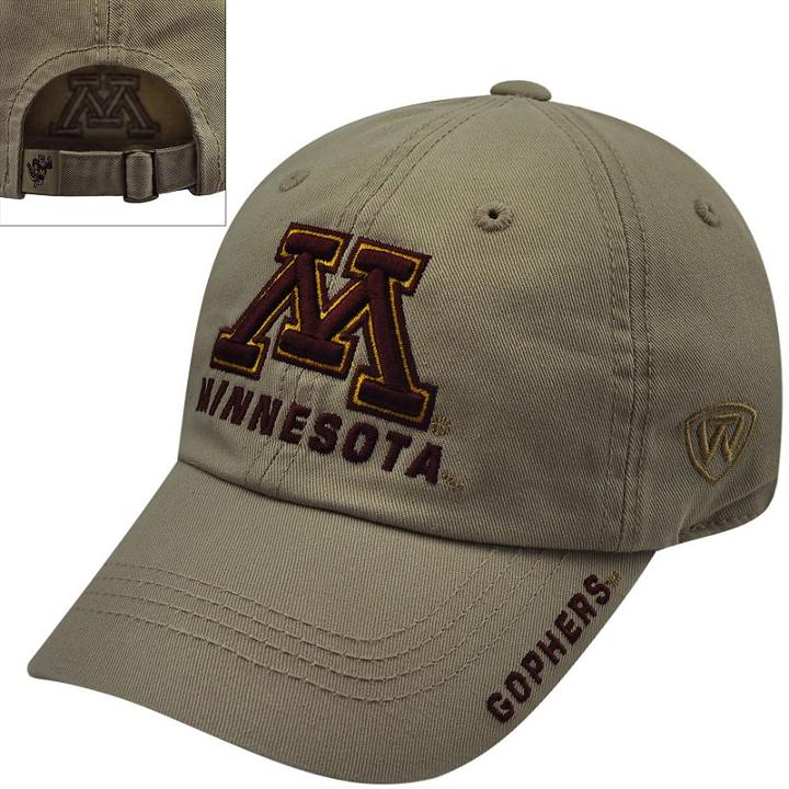 Adult Top Of The World Minnesota Golden Gophers Undefeated Adjustable Cap, Men's, Med Beige