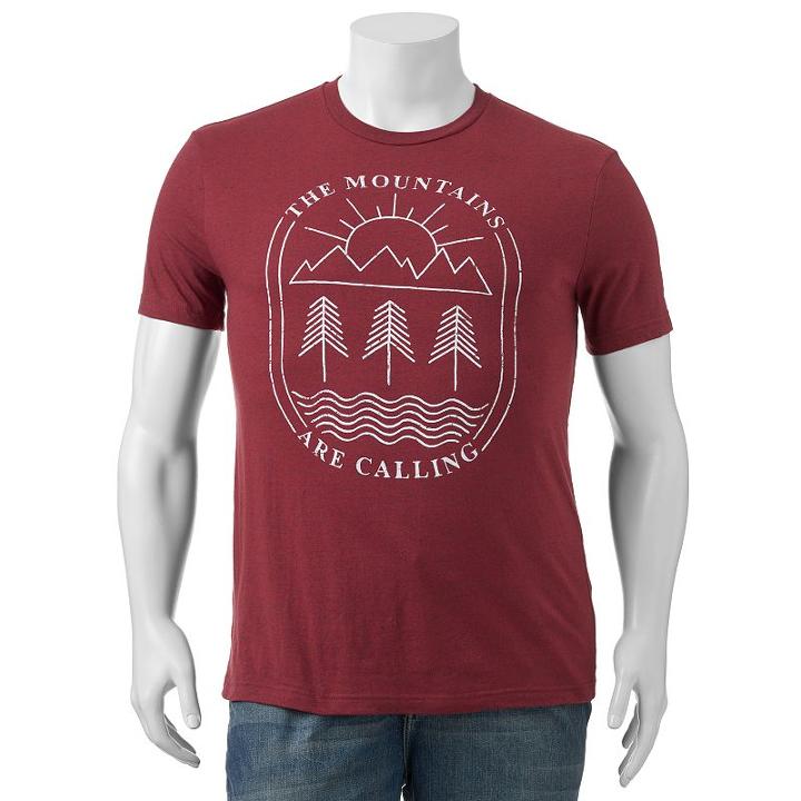 Big & Tall Sonoma Goods For Life&trade; The Mountains Are Calling Tee, Men's, Size: Xxl Tall, Red Other