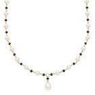 14k Gold Black Spinel & Freshwater Cultured Pearl Beaded Y Necklace, Women's, Size: 17